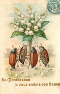 Delcampe - Montbazens * Souvenir Du Village , Je Vous Envoie Ces Fleurs ! * Muguet Coléoptères - Montbazens