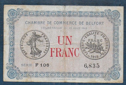 Chambre De Commerce De BELFORT -  1 Franc - Pirot N° 9 - Chambre De Commerce