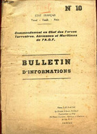 BULLETIN D'INFORMATIONS - N°10 / Les Conseils Exterieurs, Leurs Arguments, Les Notres / Pour Vous Jeunes Gens! / Deschen - Français