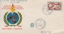 Enveloppe  FDC  1er  Jour  SAINT  PIERRE  ET  MIQUELON    10éme  Anniversaire  Déclaration  DROITS  DE  L' HOMME    1958 - FDC