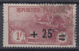 FRANCE : ORPHELIN SURCHARGE 1F + 25c N° 168 OBLITERATION LEGERE - Oblitérés