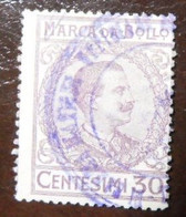 MARCA DA BOLLO 30 Centesimi - Effige VITTORIO EMANUELE III Volta A Destra - Grande Formato - VEDI FOTO - Revenue Stamps