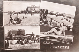 Cartolina - Saluti Da Barletta - Spiaggia - 1955 Ca. - Bari