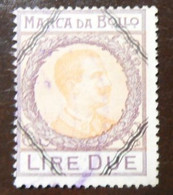 MARCA DA BOLLO - Lire DUE - Effige VITTORIO EMANUELE III Volta A Destra - Grande Formato Con LOSANGHE - VEDI FOTO - Steuermarken