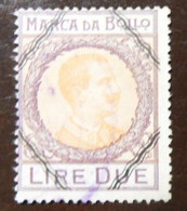 MARCA DA BOLLO - Lire DUE - Effige VITTORIO EMANUELE III Volta A Destra - Grande Formato Con LOSANGHE - VEDI FOTO - Revenue Stamps