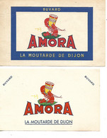 2 Buvards Moutarde AMORA 21 Dijon - Alimentaire