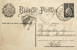 1926 Inteiro Postal Tipo «Ceres» 25 R. Preto Enviado De Samão (Cabeceiras De Basto) Para O Porto - Postal Stationery