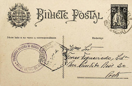 1927 Inteiro Postal Tipo «Ceres» 25 R. Preto Enviado De Arcos De Valdevez Para O Porto - Postal Stationery