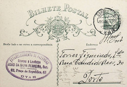 1931 Inteiro Postal Tipo «Lusíadas» 25 R. Verde Enviado De Ovar Para O Porto - Postal Stationery