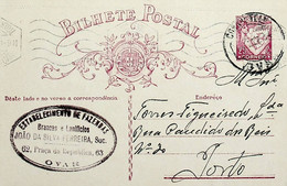 1934 Inteiro Postal Tipo «Lusíadas» 25 R. Rosa Enviado De Ovar Para O Porto - Postal Stationery