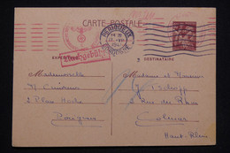 FRANCE - Entier Postal Type Iris De Perigueux Pour Colmar En 1941 Avec Contrôle Allemand - L 92761 - Cartes Postales Types Et TSC (avant 1995)