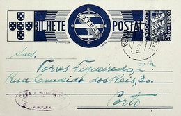 1936 Inteiro Postal Tipo «Tudo Pela Nação» De 25 C. Azul Enviado De Serpa Para O Porto - Entiers Postaux