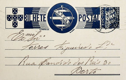 1936 Inteiro Postal Tipo «Tudo Pela Nação» De 25 C. Azul Enviado De Seixas (Caminha) Para O Porto - Postwaardestukken