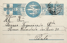 1936 Inteiro Postal Tipo «Tudo Pela Nação» De 25 C. Azul Enviado De Mesão Frio Para O Porto - Postal Stationery