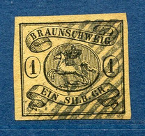 ⭐ Brunswick - YT N° 7 A - Oblitéré - Jaune Foncé - 1853 / 1865 ⭐ - Braunschweig