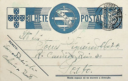 1937 Inteiro Postal Tipo «Tudo Pela Nação» De 25 C. Azul Enviado De Cabeceiras De Basto Para Lisboa - Postal Stationery