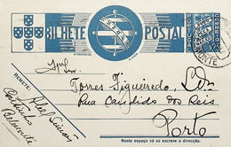 1937 Inteiro Postal Tipo «Tudo Pela Nação» De 25 C. Azul Enviado De Belmonte Para Lisboa - Entiers Postaux
