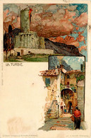 La Turbie * Cpa Illustrateur Manuel Wisland ? 1899 * Voir Cachet Au Dos : Grand Hôtel Des Palmiers , Nice , MANZ Et Cie - La Turbie