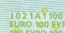 S ITALIA 100 EURO J021 A1 -  FIRST POSITION - TRICHET   UNC - 100 Euro