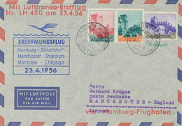 SAN MARINO 1956 Mitläuferpost Dt. Lufthansa Mit LH 430 "HAMBURG - MANCHESTER" - Poste Aérienne