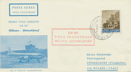 SAN MARINO 1961 Mitläuferpost Dt.Lufthansa Mit Flug LH 347 "MILAN - DÜSSELDORF" - Posta Aerea