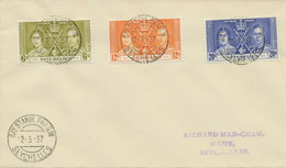 SEYCHELLES 1937 CORONATION Superb FDC CDS "BAY St. ANNE PRASLIN / SEYCHELLES" - Seychellen (...-1976)