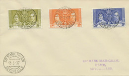 SEYCHELLES 1937 CORONATION Superb FDC CDS "BAY St. ANNE PRASLIN / SEYCHELLES" - Seychelles (...-1976)