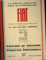 FIAT - VOITURE DE TOURISME ET VEHICULES INDUSTRIELS - TARIF 151 - COLLECTIF - 1932 - Agenda & Kalender