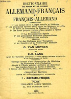 DICTIONNAIRE DE POCHE ET DE VOYAGE ALLEMAND-FRANCAIS ET FRANCAIS-ALLEMAND - MUYDEN G. VAN, LANG E.-B. - 1926 - Atlanti