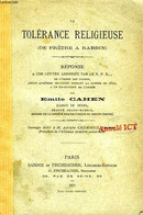 LA TOLERANCE RELIGIEUSE (DE PRETRE A RABBIN) - CAHEN EMILE - 1879 - Religión