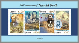 LIBERIA 2021 MNH Heinrich Barth Africa Explorer Afrikaforscher Explorateur D'Afrique M/S - OFFICIAL ISSUE - DHQ2113 - Esploratori