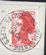 Liberté Delacroix 2,20 Rouge Variété Arcade Sourcilière Trait Sur Convocation Mairie 05 Guillestre Hautes Alpes 17 3 89 - Used Stamps