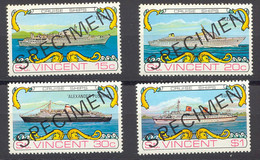 ST. VINCENT 1974, Passagier-Schiffe, Postfrische Kab.-Satz  "SPECIMEN"-Aufdruck - St.Vincent (...-1979)