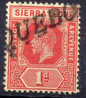 SIERRA LEONE 1912, George V 1 D Carmine With Rare Cancellation "(PA) QUEBO (T)" - Sierra Leone (...-1960)