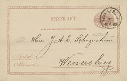 SWEDEN RAILWAY TPO 1883, Sex Öre Pale Purple Postcard TPO "PKXP. Nr. 8C. UPP." - 1872-1891 Ringtyp