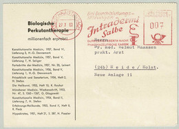 Deutsche Bundespost 1960, Postkarte EMA Intradermi Salbe Schnaittenbach - Heide, Circulatory Disorders - Pharmacy