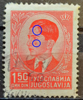KING PETER II-1.50 D-ERROR-FACE -RARE-YUGOSLAVIA-1939 - Imperforates, Proofs & Errors