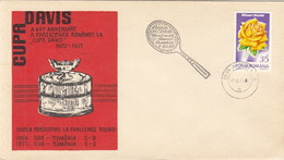 SPORTS, TENNIS, DAVIS CUP, COVER FDC, 1971, ROMANIA - Tenis