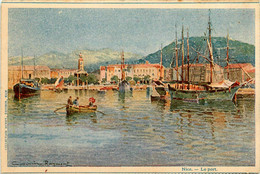 Nice * Le Port * Cpa Illustrée Casimir RAYMOND * Cachet Au Dos : Hôpital Temporaire De L'hôtel Impérial - Otros & Sin Clasificación