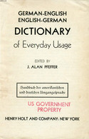 GERMAN-ENGLISH, ENGLISH-GERMAN DICTIONARY OF EVERYDAY USAGE - PFEFFER J. ALAN - 1952 - Dictionnaires, Thésaurus