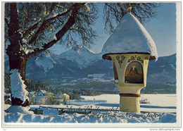 Materl Am FAAKER SEE  Im Winter - Weihnachts- Und Neujahrs-Karte    1972, Bildstock, Flurkreuz, Wayside Shrine, Croix De - Faakersee-Orte