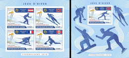 Guinea 2018, Olympic Games In Pyeongchang, Winners, Skiing, 4vai In BF +BF IMPERFORATED - Winter 2018: Pyeongchang