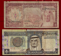 SAUDI ARABIA BANKNOTE - 2 NOTES 1 RIYAL (1984) - (1977) P#21d-16 F (NT#03) - Saoedi-Arabië