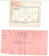 PARIS 118 RP Lettre Reco Ob 1938 AR EMA C 1643 AVIS RECEPTION 514 Formule Privée PARTICIPATION Etiquette Retour Envoyeur - 1921-1960: Moderne