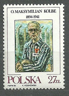 Poland, 1982 (#2832a), Canonisation Maximilian Kolbe Martyr Franciscan Pope John Paul II Nazi Camp Auschwitz - 1v - Théologiens