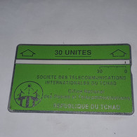 TCHAD-(CHD-18)-green30-(1)-(30units)-(244A10766)-(tirage-16.000)used Card+1card Prepiad Free - Tsjaad