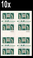 .BULK:10 X FIJI 1978 Coronation Elisabeth Iguana Lion Mythology UNCUT Sheet:24 Stamps - Sculpture