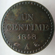 F10101.2 - FRANCE - 1 Centime Dupré - 1848 A - 1 Centime