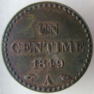 F10102.2 - FRANCE - 1 Centime Dupré - 1849 A - 1 Centime