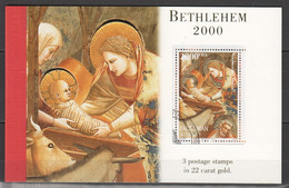 XX007 GOLD 22 CARAT 1999 PALESTINE ART EASTER GIOTTO BETHLEHEM 2000 3ST BOOKLET USED - Pâques